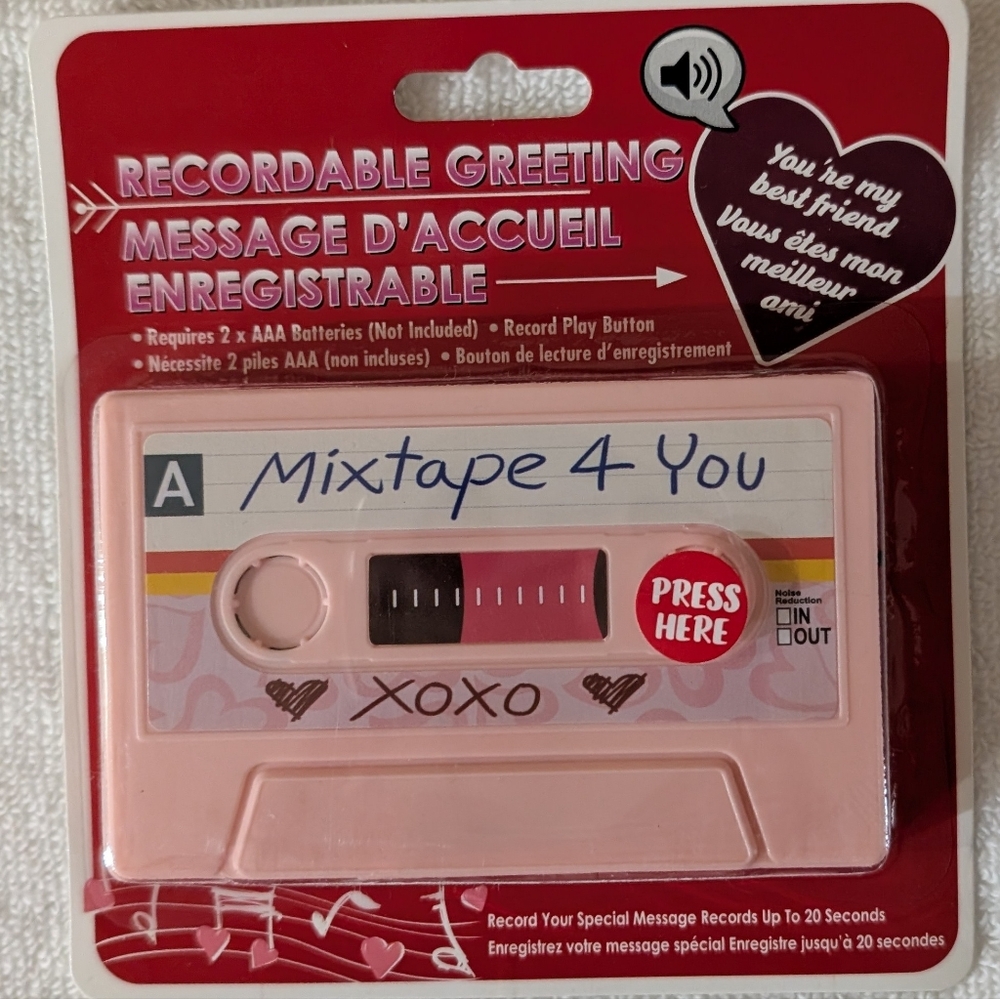 Recordable Valentine's Day Greeting Tape/Cassette Pink TikTok Viral